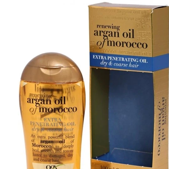 روغن مو او جی ایکس مدل Extra Penetrating Oil حجم 100 میلیلیتر، حاوی روغن آرگان و ویتامینهای A و E