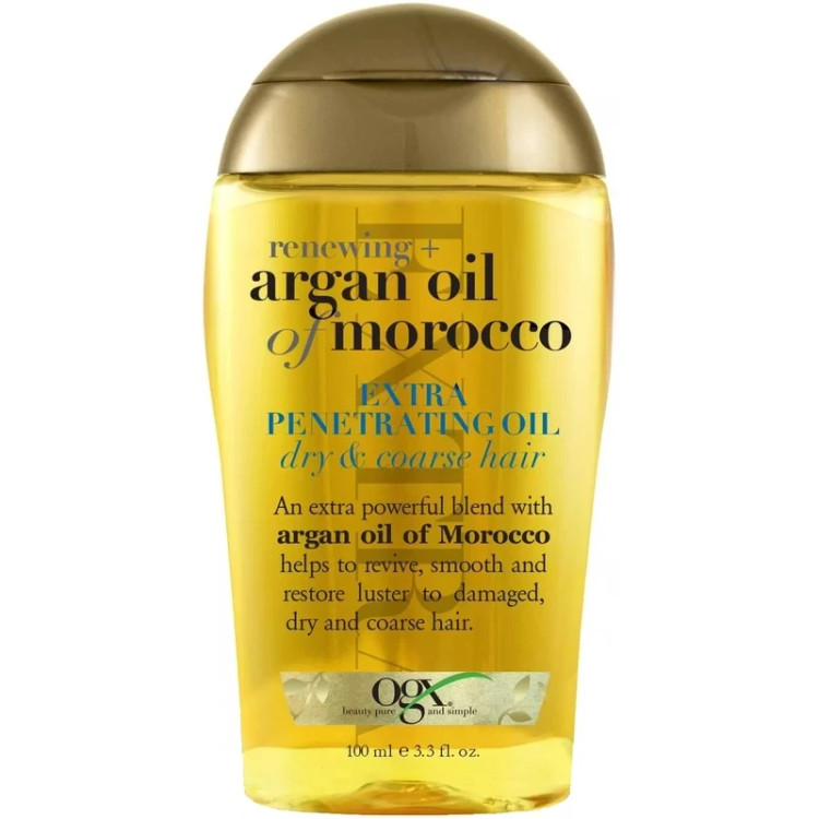 روغن مو او جی ایکس مدل Extra Penetrating Oil حجم 100 میلیلیتر، حاوی روغن آرگان و ویتامینهای A و E